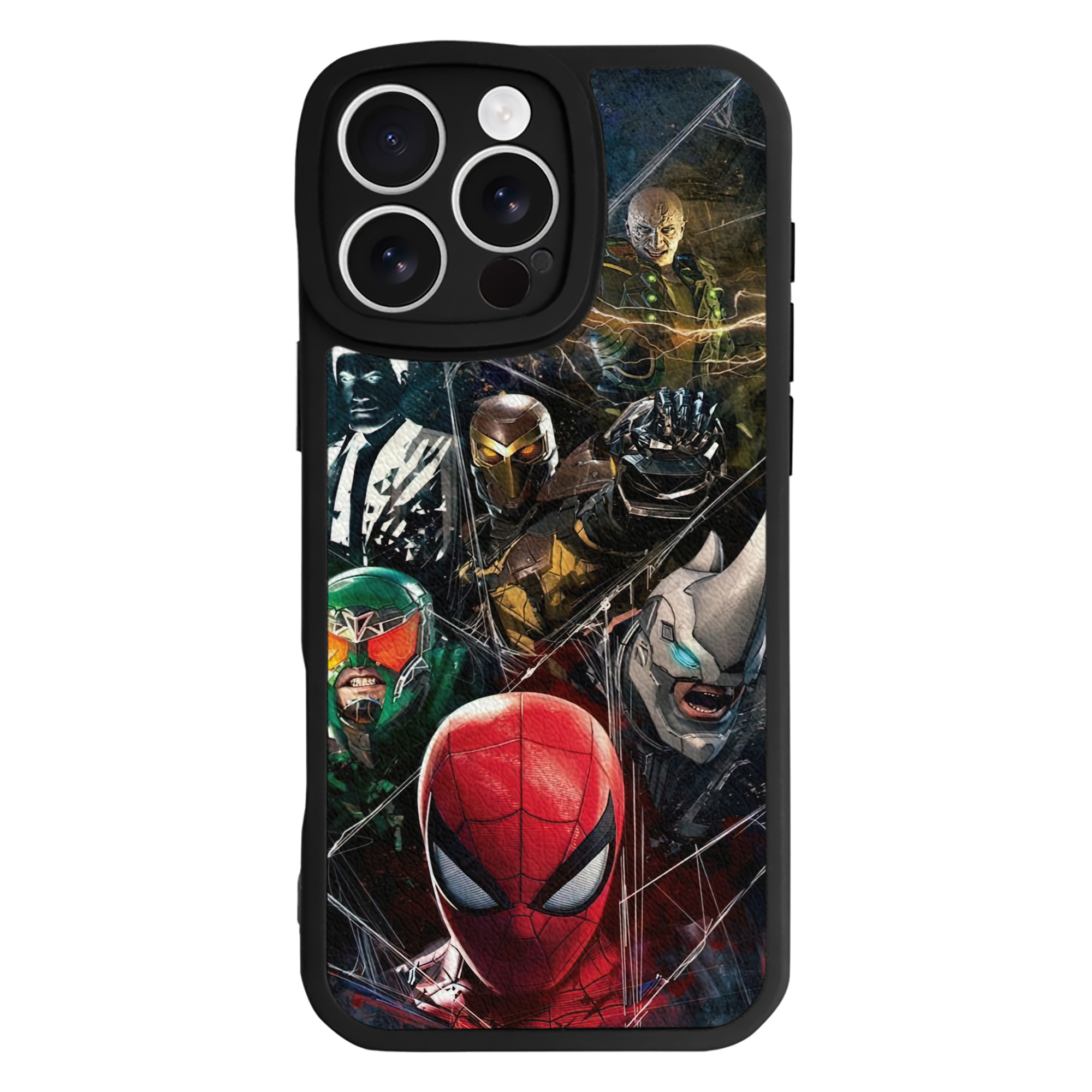 Spider Man スパイダーマン 【iPhone 16シリーズ対応】シリコンスマホケース（レザー調） 材質：シリコン